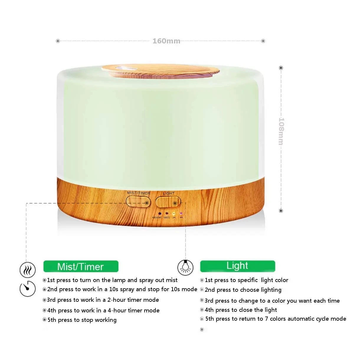 Delmea Premium 500ml Ultrasonic Aromatherapy Diffuser